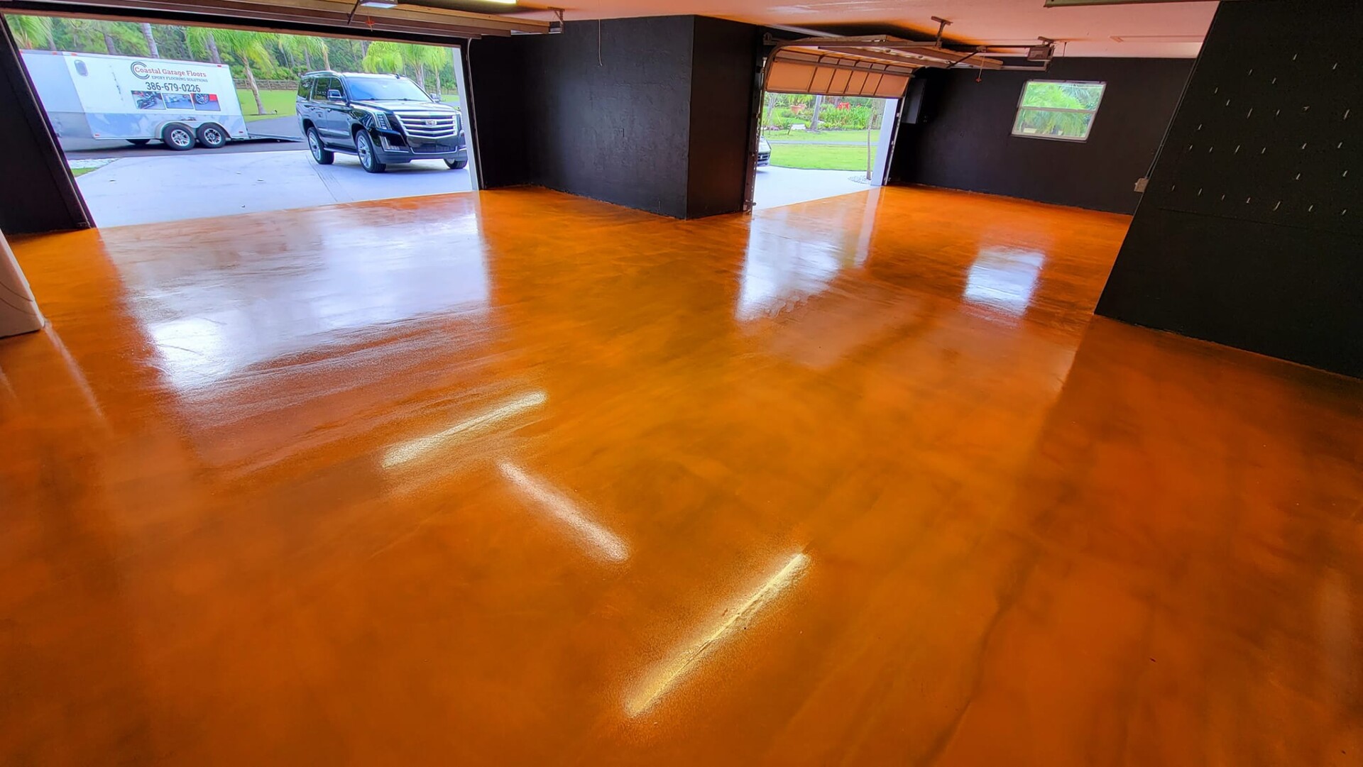Copper metallic floor coating